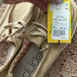 Hey Dude Wendy Woven Beige Shoes